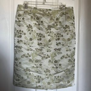 Vintage Mint Green Brocade Skirt by Rickie Freeman for Terri John